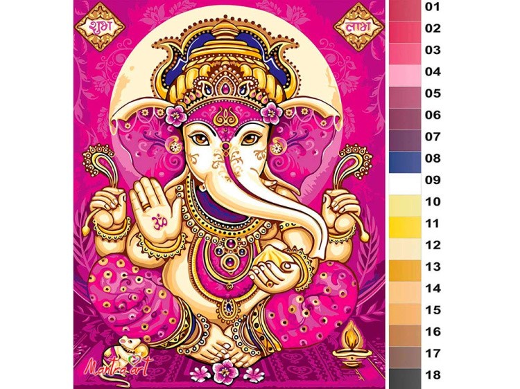 Картина по номерам «Ганеша» — картинка 2