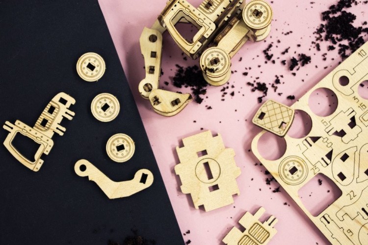 Конструктор из дерева «Экскаватор», UNIWOOD — картинка 2