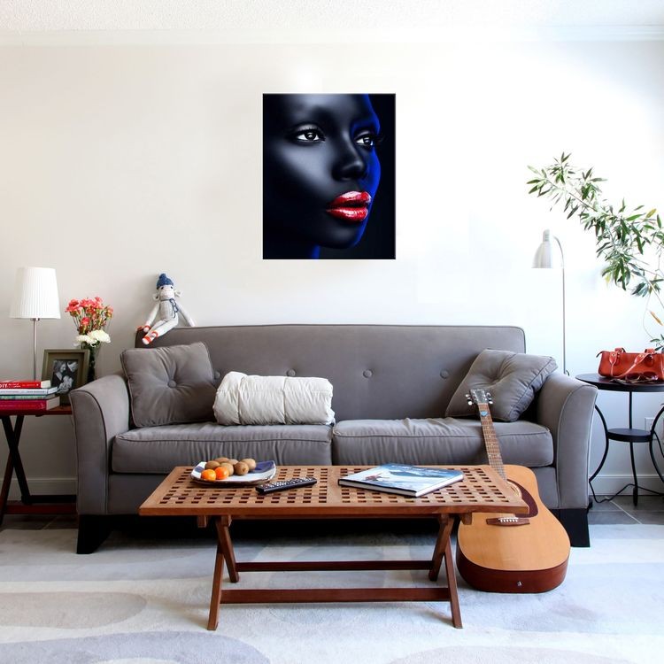 Картина по номерам «Девушка с красными губами» — картинка 4