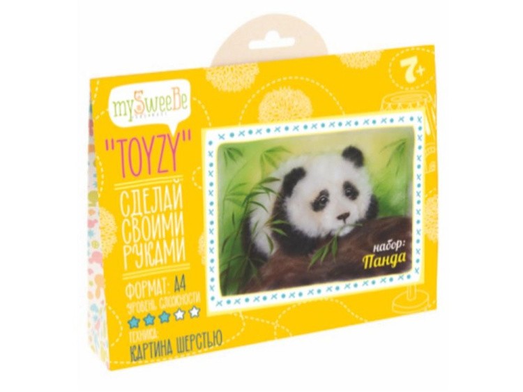 Картина шерстью «Панда» — картинка 2