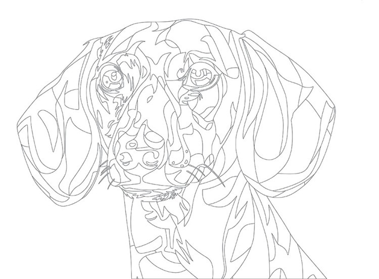 Картина цветным песком «Такса» — картинка 2