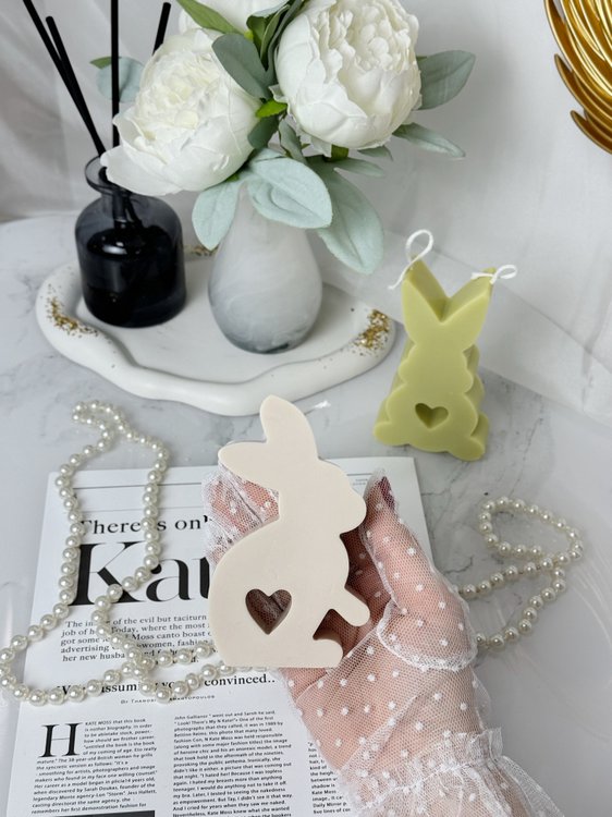 Силиконовый молд - Свеча зайчик №2, 13x8,5см, 1 шт. — картинка 4