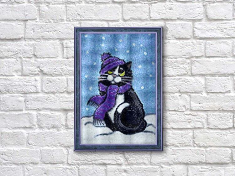 Алмазная вышивка «Зимний кот» — картинка 3