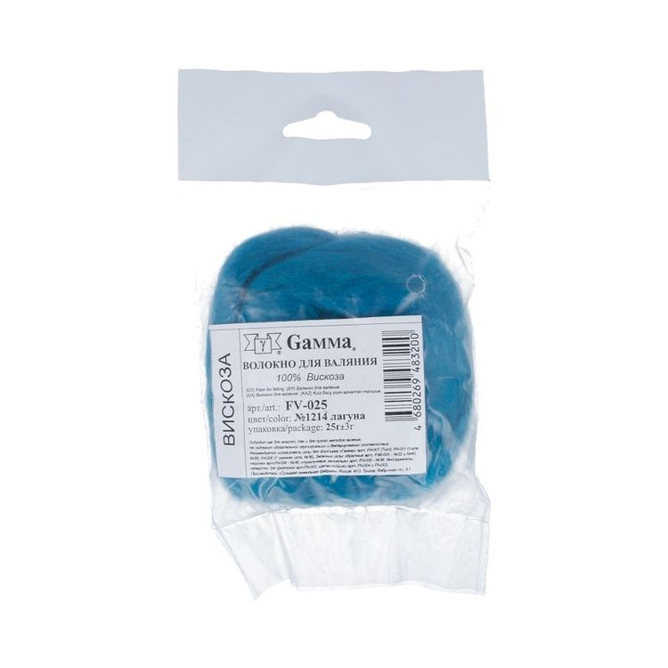 Шерсть для валяния Gamma FV-025, цвет №1214 (лагуна), 25 г — картинка 2
