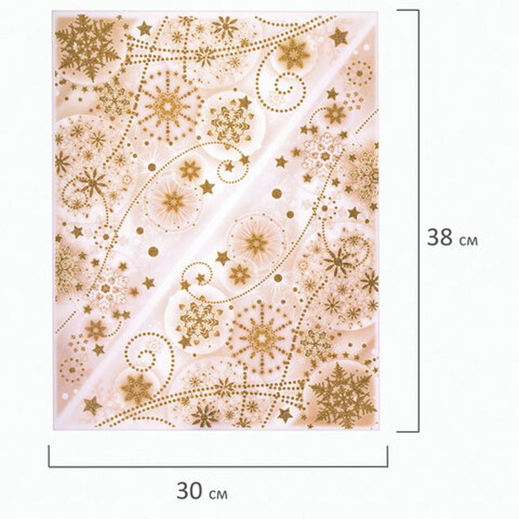 Украшение для окон и стекла «Узоры из золотых снежинок 1» — картинка 3