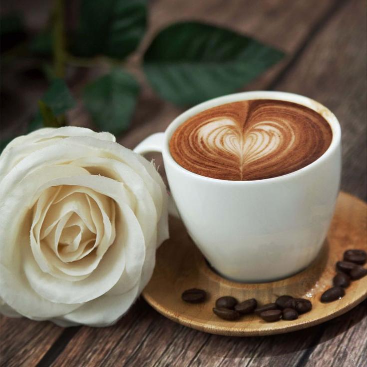 Алмазная вышивка «Кофе и роза»