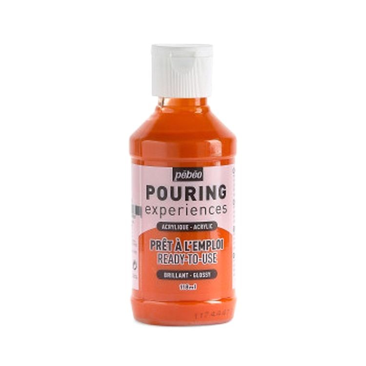Акриловая краска Pouring для техники Флюид Арт, 118 мл, цвет: 524612 оранжевый, Pebeo