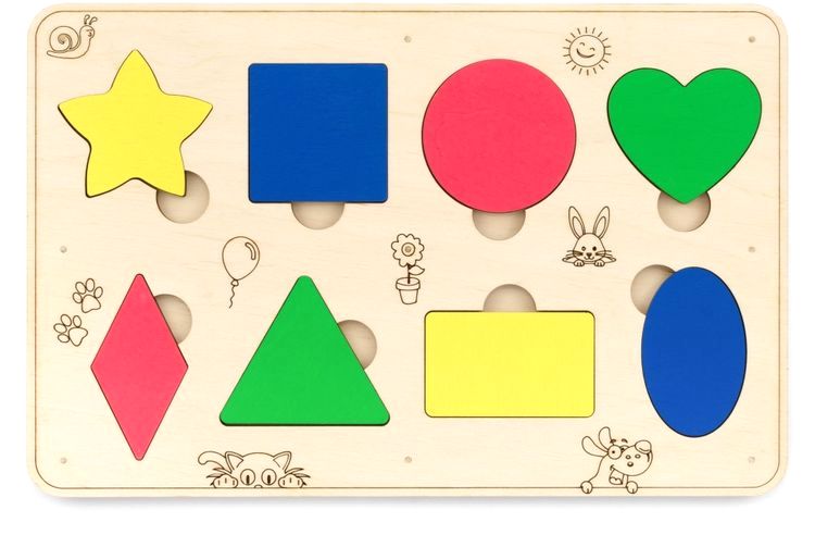 Сортер деревянный развивающий «Геометрические фигуры», EWA — картинка 2