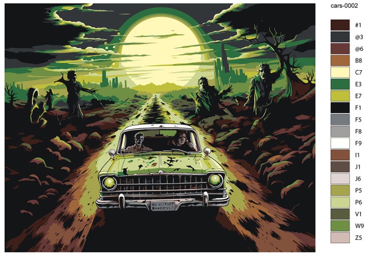 Картина по номерам «Машины: Поездка от зомби» — картинка 2