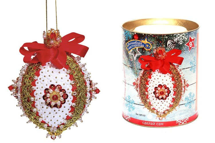 Набор для творчества «Новогодний шар из пайеток. Огненный закат», Волшебная мастерская — картинка 4