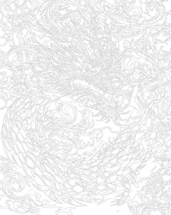 Картина по номерам «Китайский зеленый дракон 2» — картинка 3