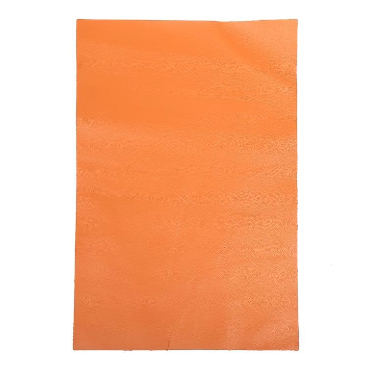 Кожа натуральная овчина, 15х21см, (А5), толщ. 0,5-0,7 мм, цвет: оранжевый, Тавро — картинка 2