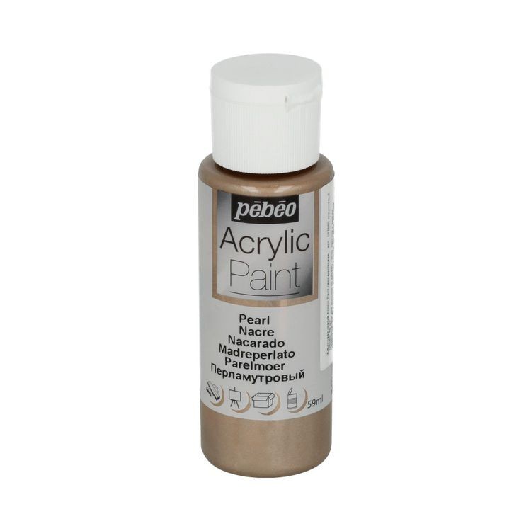 Краска акриловая Pebeo Acrylic Paint декоративная перламутровая (Коричневый), 59 мл