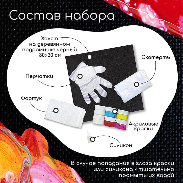 Набор для рисования жидким акрилом Флюид Арт Большой взрыв — картинка 2