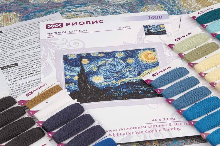 Набор для вышивания «Звёздная ночь. Ван Гог» — картинка 3