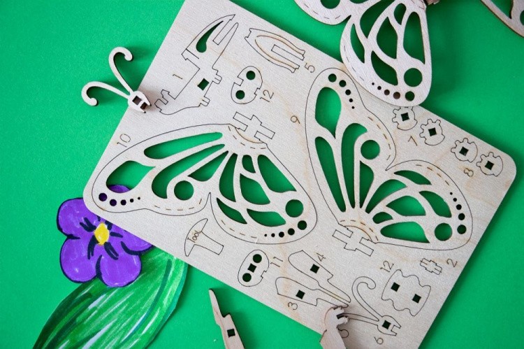 Конструктор из дерева «Бабочка», UNIWOOD — картинка 3