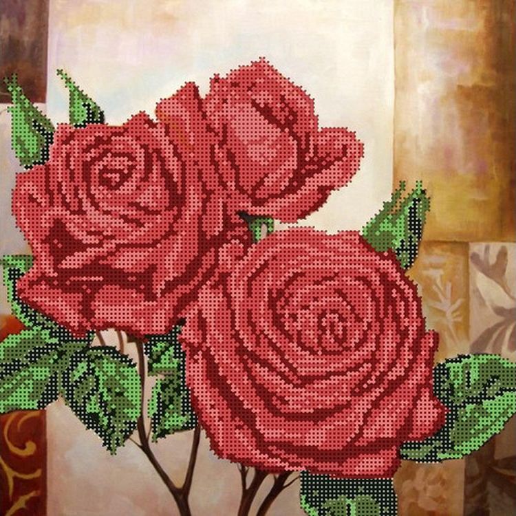Рисунок на канве «Красные розы»