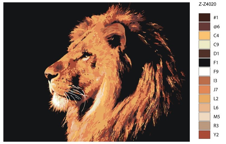 Картина по номерам «Львиный профиль» — картинка 2