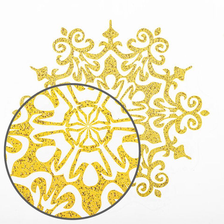 Украшение для окон и стекла «Золотистые снежинки 4» — картинка 5