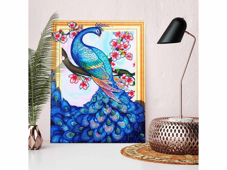 Алмазная вышивка 5D «Сказочный павлин» — картинка 5