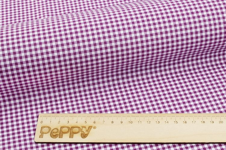 Ткань для пэчворка «БАБУШКИН СУНДУЧОК», 50x55 см, 140 г/м2, 100% хлопок, цвет: БС-51 клетка, фиолетовый, Peppy — картинка 2