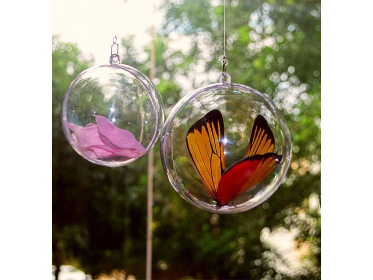 Шар пластиковый прозрачный половинками (d 12 см), 1 шт. — картинка 2