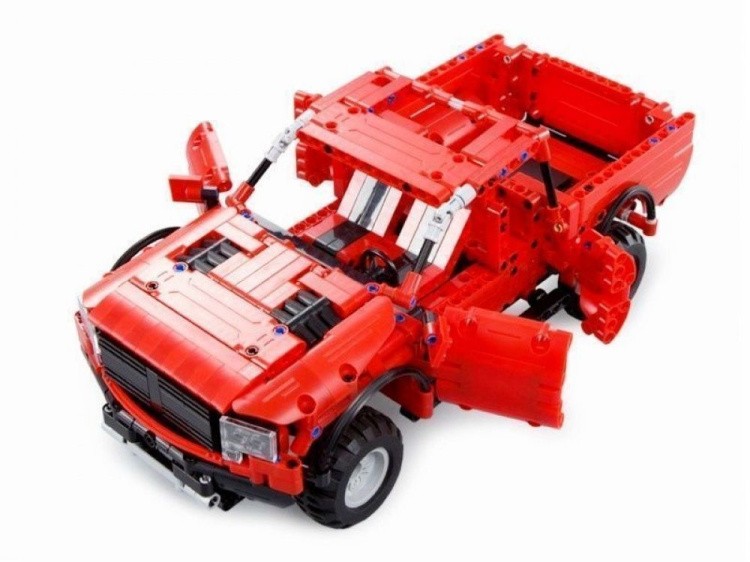 Радиоуправляемый конструктор CADA deTech красный пикап, 549 деталей — картинка 3