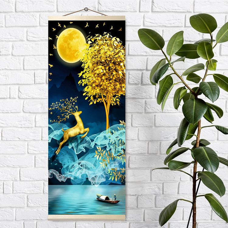 Алмазная вышивка «Панно. Золотой олень» — картинка 2