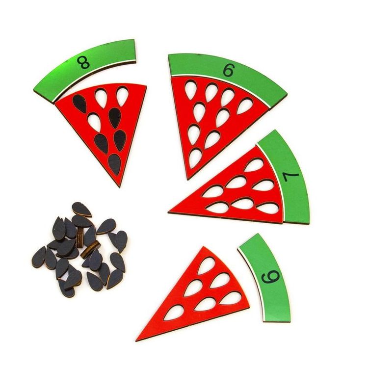 Развивающее пособие из дерева «Обучение счету. Арбуз» — картинка 6