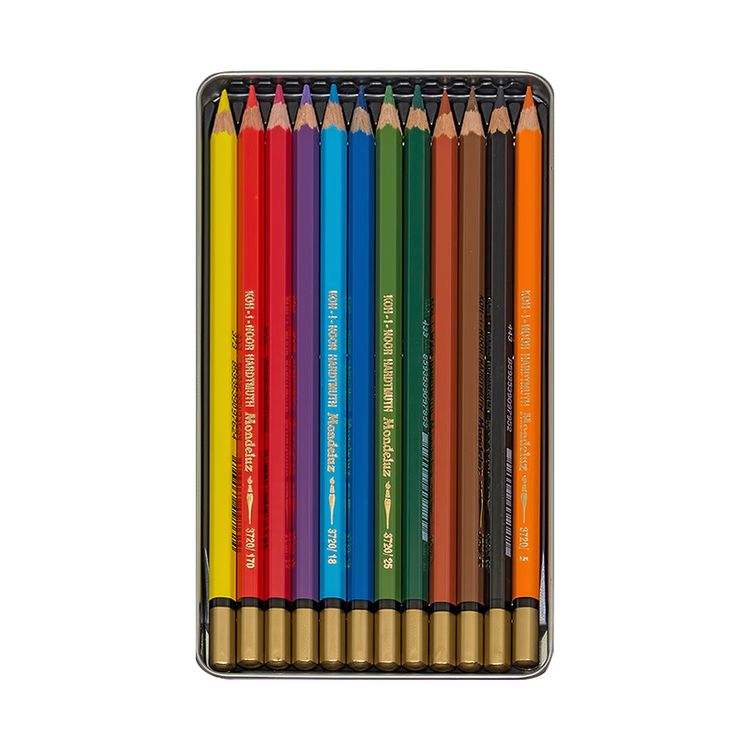 Набор акварельных карандашей в мет. коробке, заточенные, 12 цв., KOH-I-NOOR Hardtmuth — картинка 3