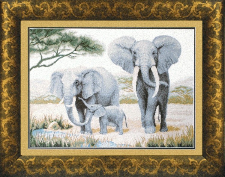 Набор для вышивания «Слоны у воды»