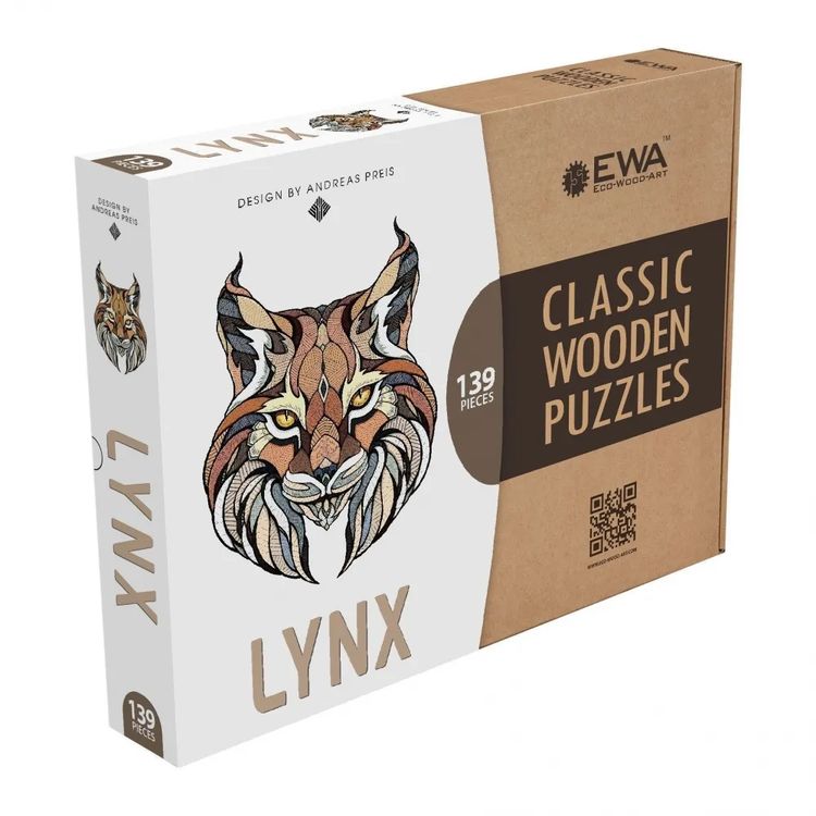 Деревянный пазл-головоломка «Рысь L», Eco Wood Art — картинка 5