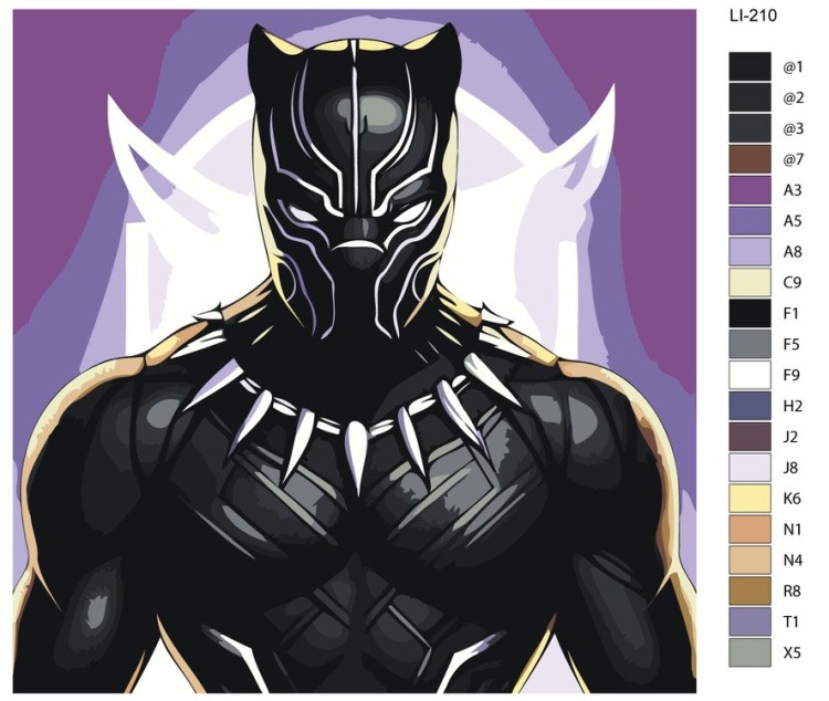 Картина по номерам «Черная пантера портрет» — картинка 2