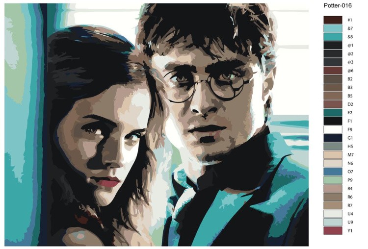 Картина по номерам «Гарри Поттер и Гермиона» — картинка 2