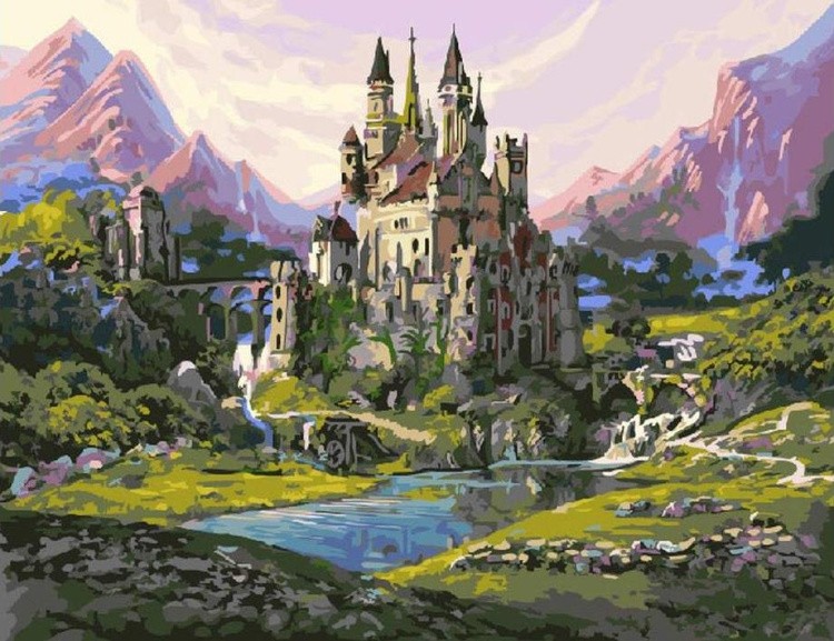 Картина по номерам «Замок в горах»