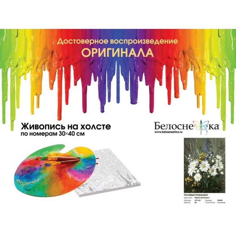 Картина по номерам «Полевые ромашки» — картинка 4