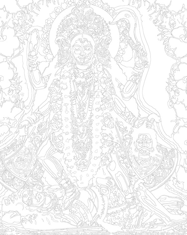 Картина по номерам «Религия индуизм Индия: богиня Кали и Шива» — картинка 3