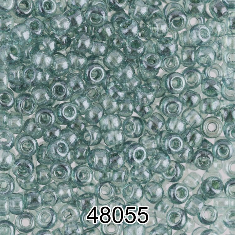 Бисер Чехия круглый 4 10/0, 2,3 мм, 500 г, цвет: 48055 серо-зеленый