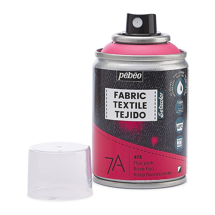 Краска для текстиля 7А Spray (аэрозоль), цвет: флуоресцентный розовый, 100 мл, Pebeo — картинка 3