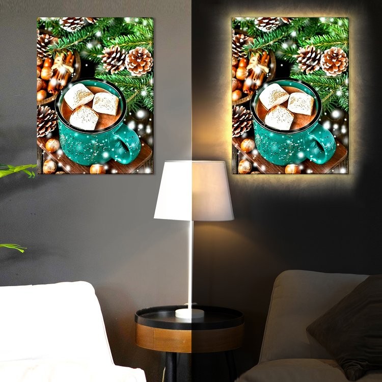 Картина по номерам «Горячий шоколад» LED подсветка — картинка 2