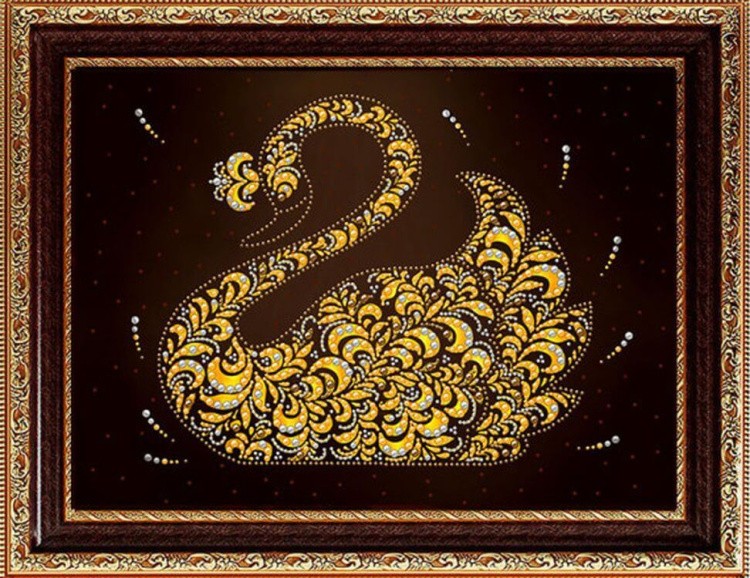 Рисунок на ткани «Лебедь»