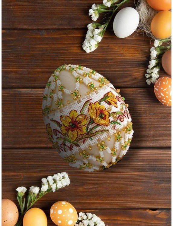 Набор для бисероплетения «Яйцо пасхальное. Нарциссы» — картинка 6