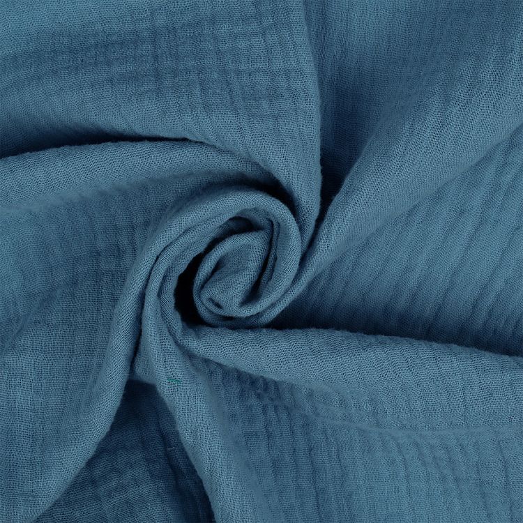 Ткань Муслин, 1 м х 130 см, 125 г/м², цвет: джинс, TBY