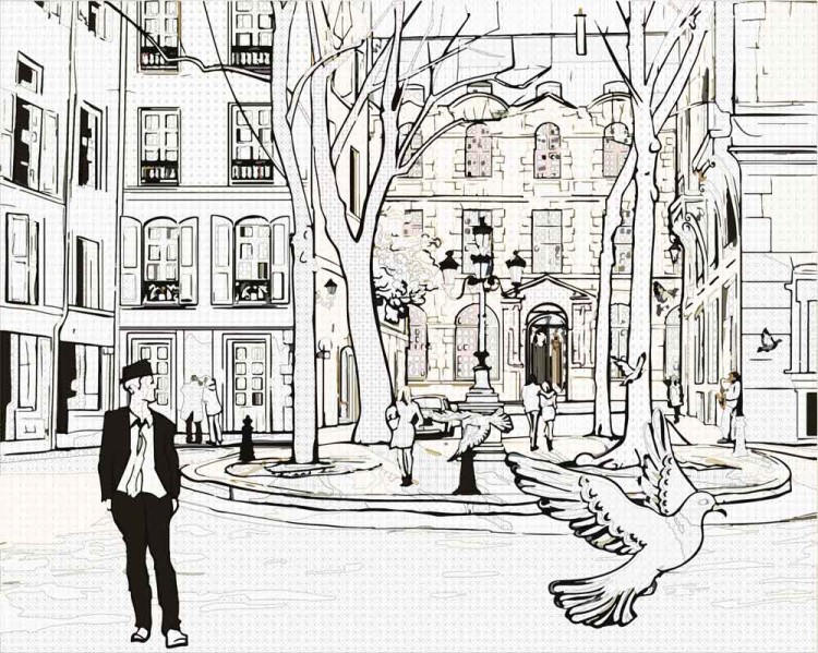 Картина по номерам «Улица в Париже» — картинка 4