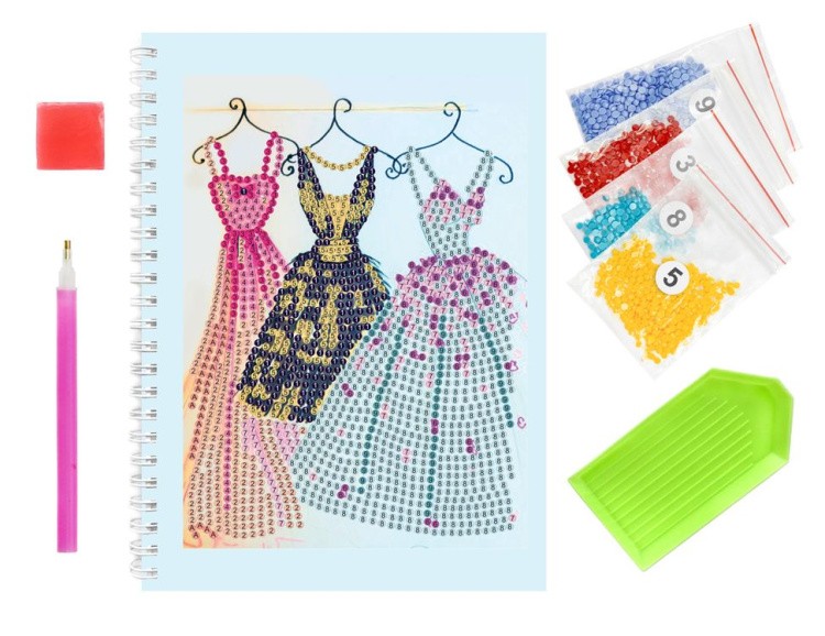Алмазная мозаика - тетрадь «Платья» — картинка 6