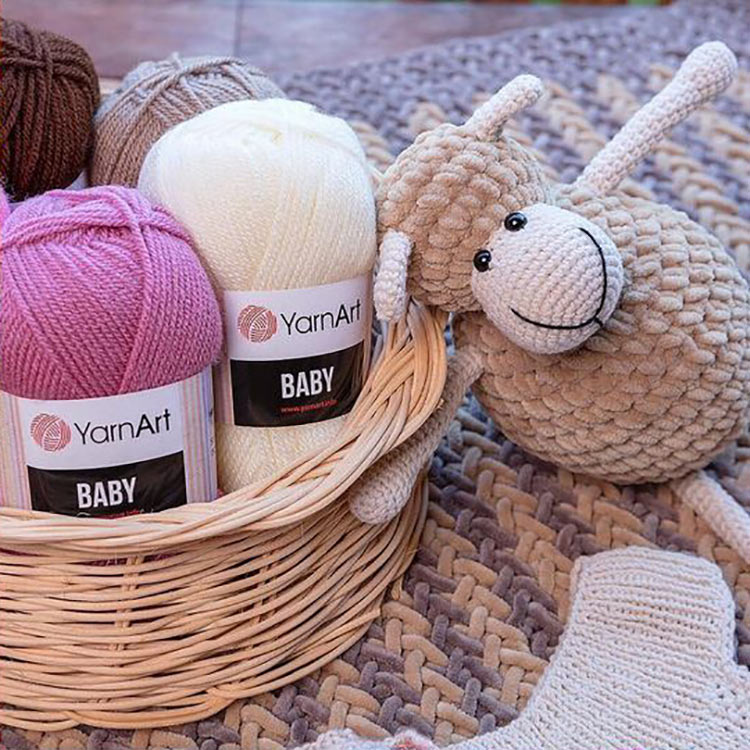 Пряжа YarnArt Baby (Ярнарт Беби) (9560), темно-сиреневый, 5 шт. по 50 г — картинка 4