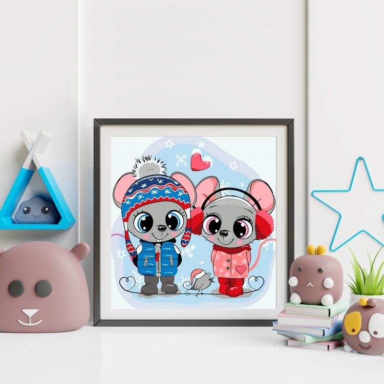 Картина по номерам «Мышки зимой» — картинка 4