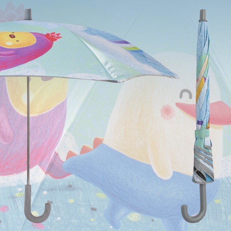 Зонт детский Верные друзья, трость, 6 спиц, механический, антишторм — картинка 6