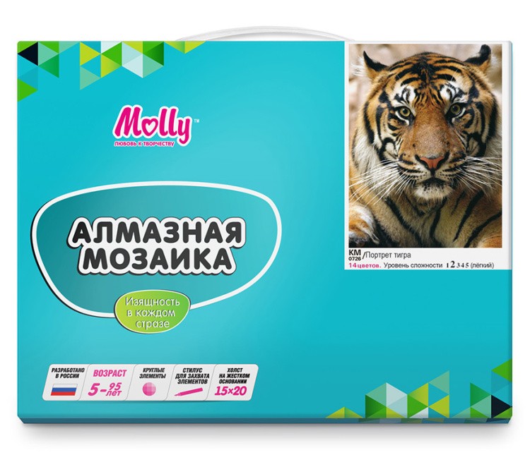 Алмазная вышивка-открытка «Портрет тигра» — картинка 5