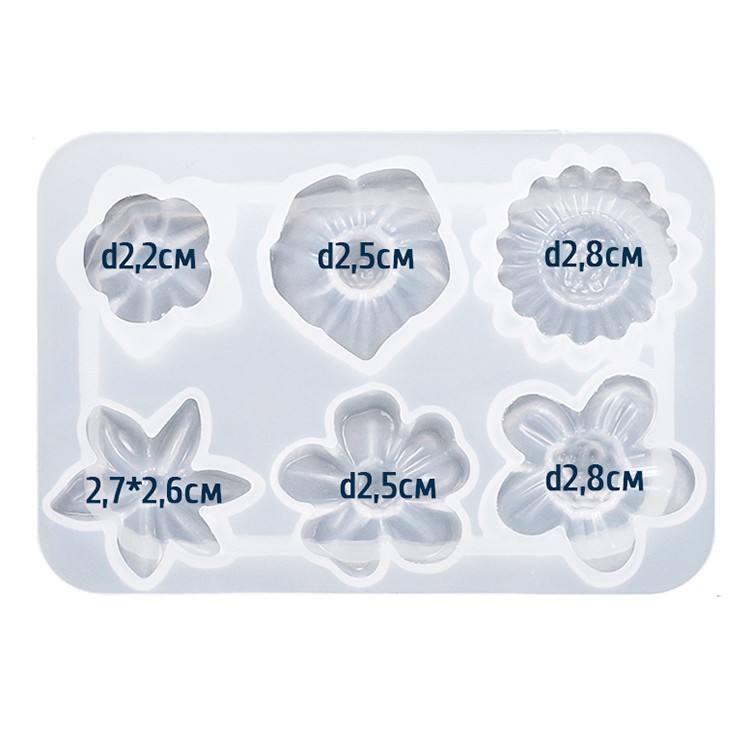 Силиконовый молд - Цветы №1, 8x6см 1 шт. — картинка 2